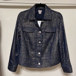 Chico’s classic jacket foil tweed (1)